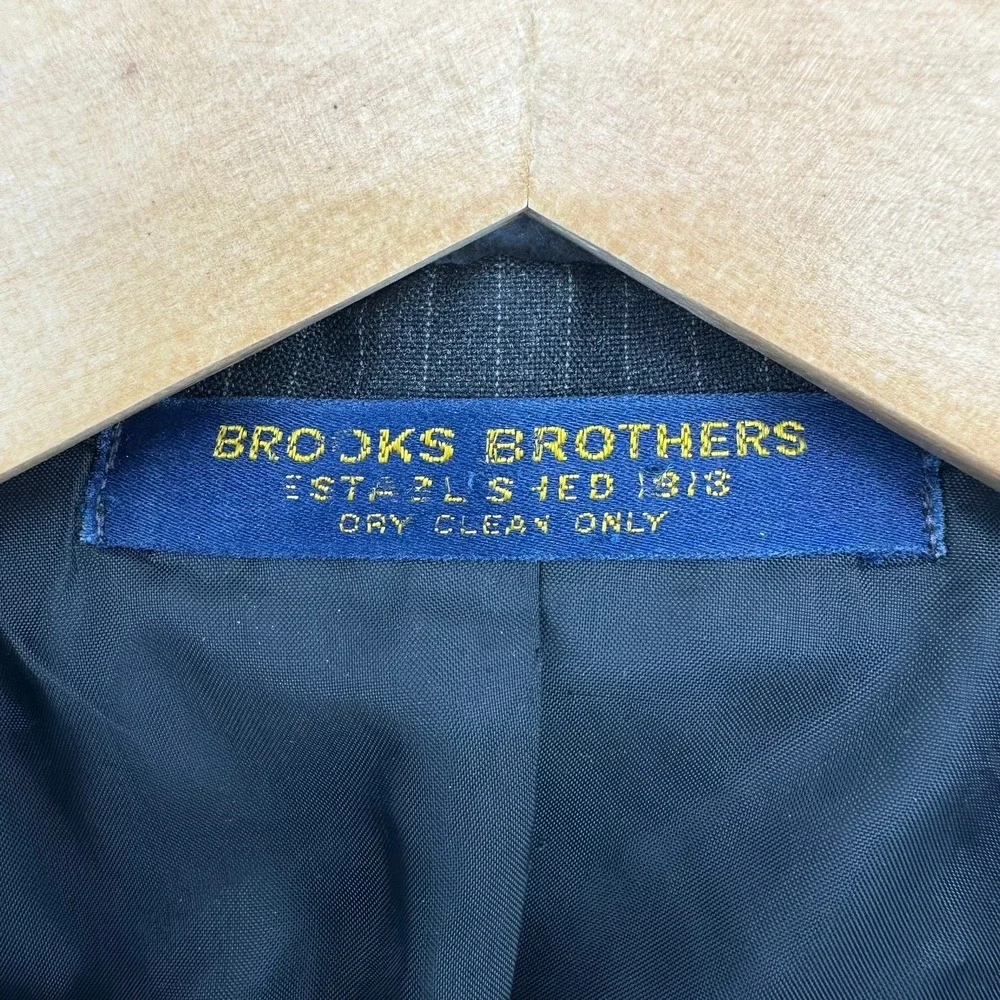 VTG 60/70s Brooks Brothers 1818 Wool‎ Grey Pinstripe Suit Jacket Blazer 42R